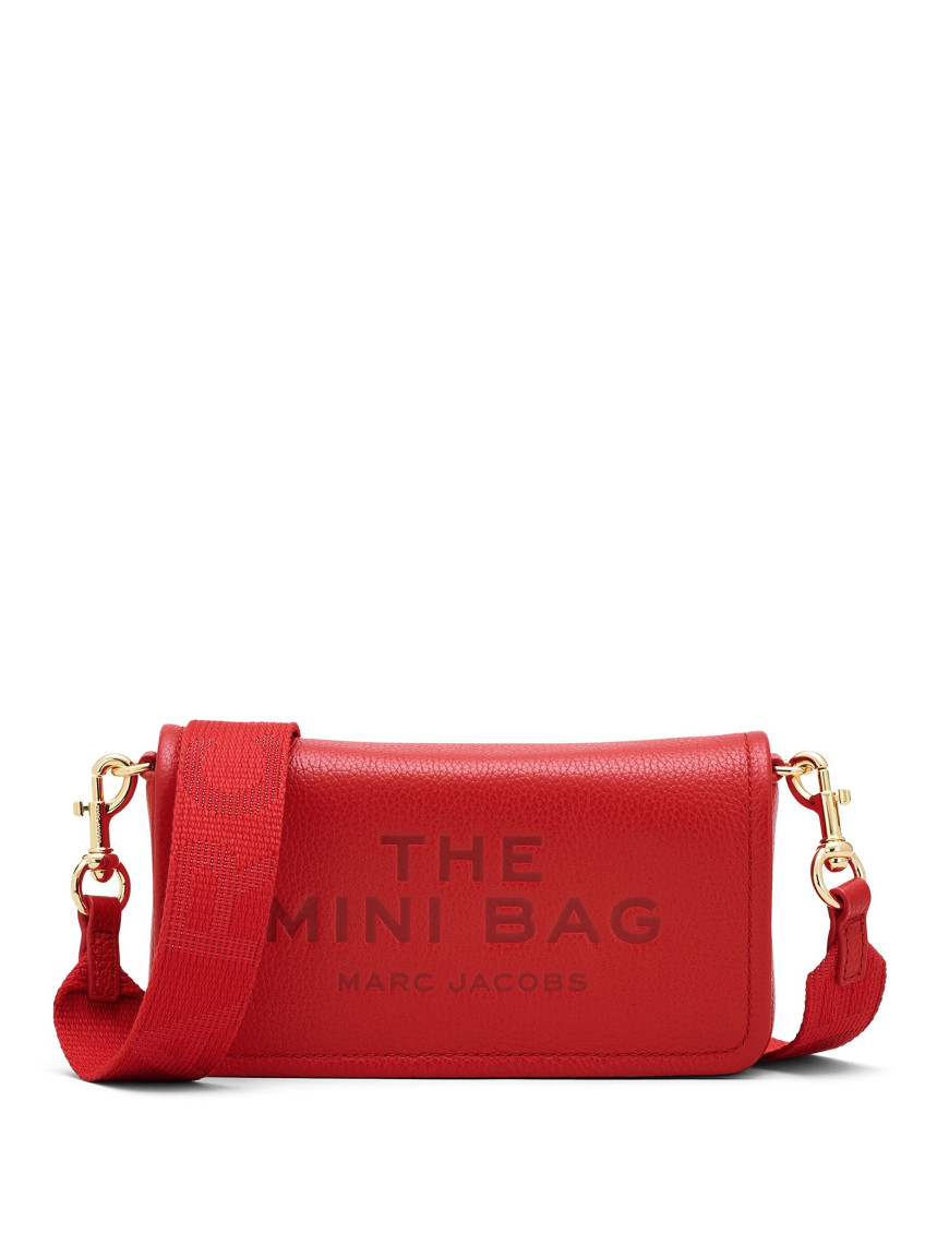 Marc Jacobs The Mini Grained Leather Crossbody Bag In Red