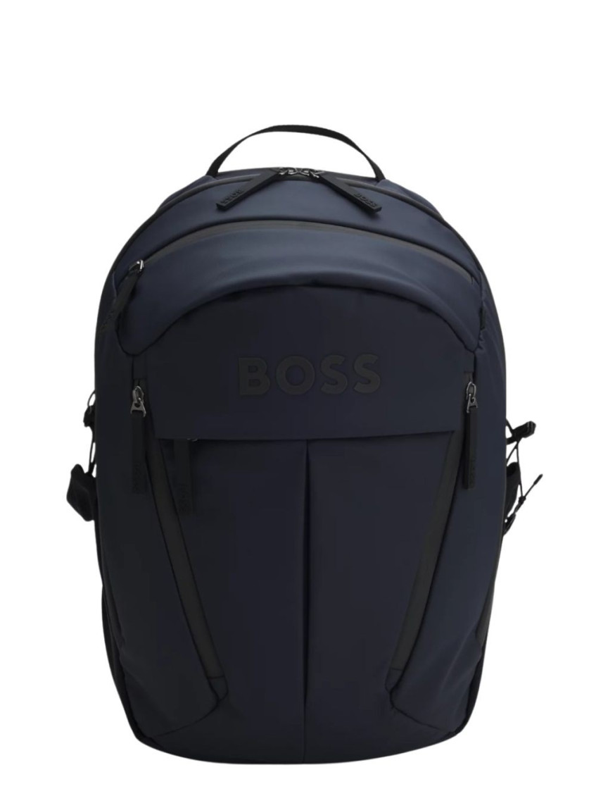 Hugo Boss Blue Logo Leather Backpack