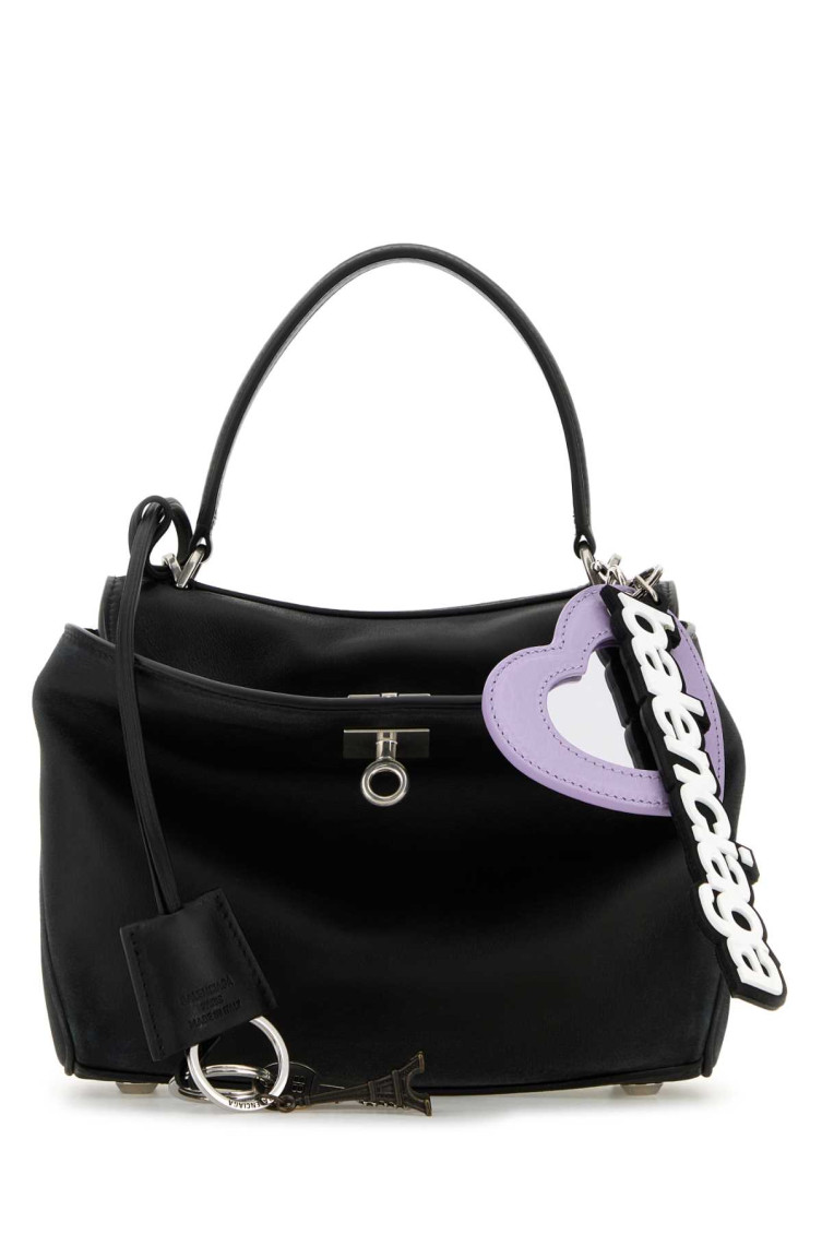 Balenciaga Mini Leather Rodeo Handbag In Black