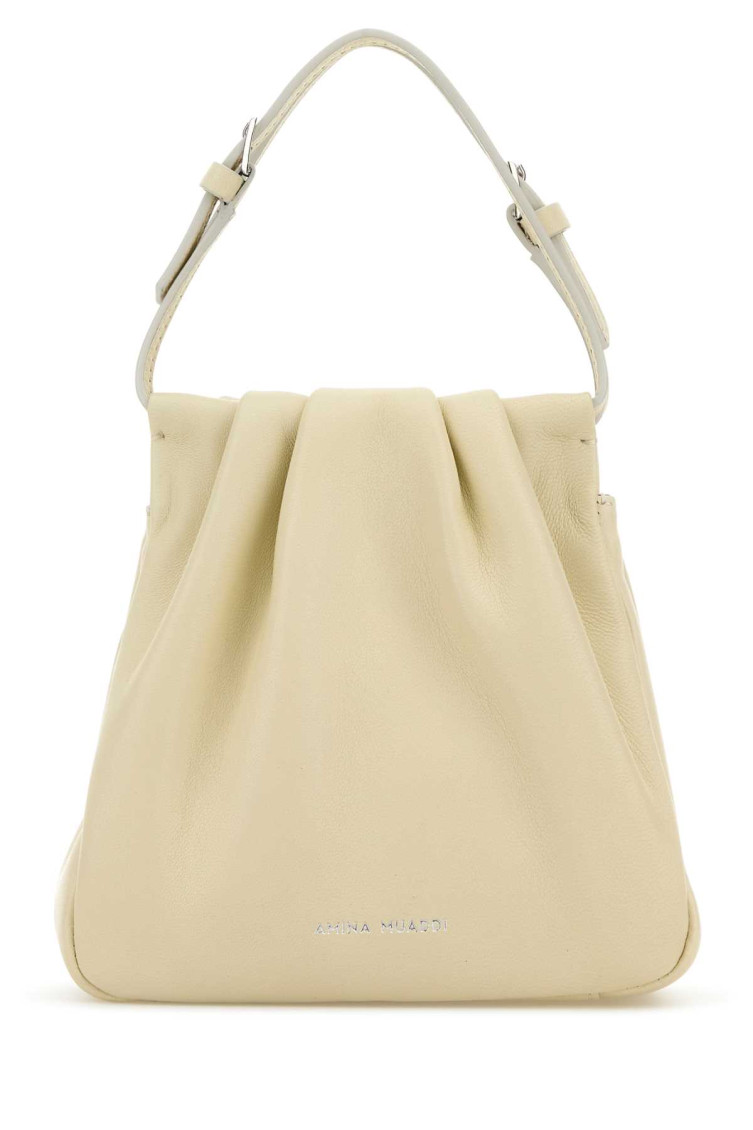 Amina Muaddi Iovry Nappa Leather Vittoria Crystal Handbag In White