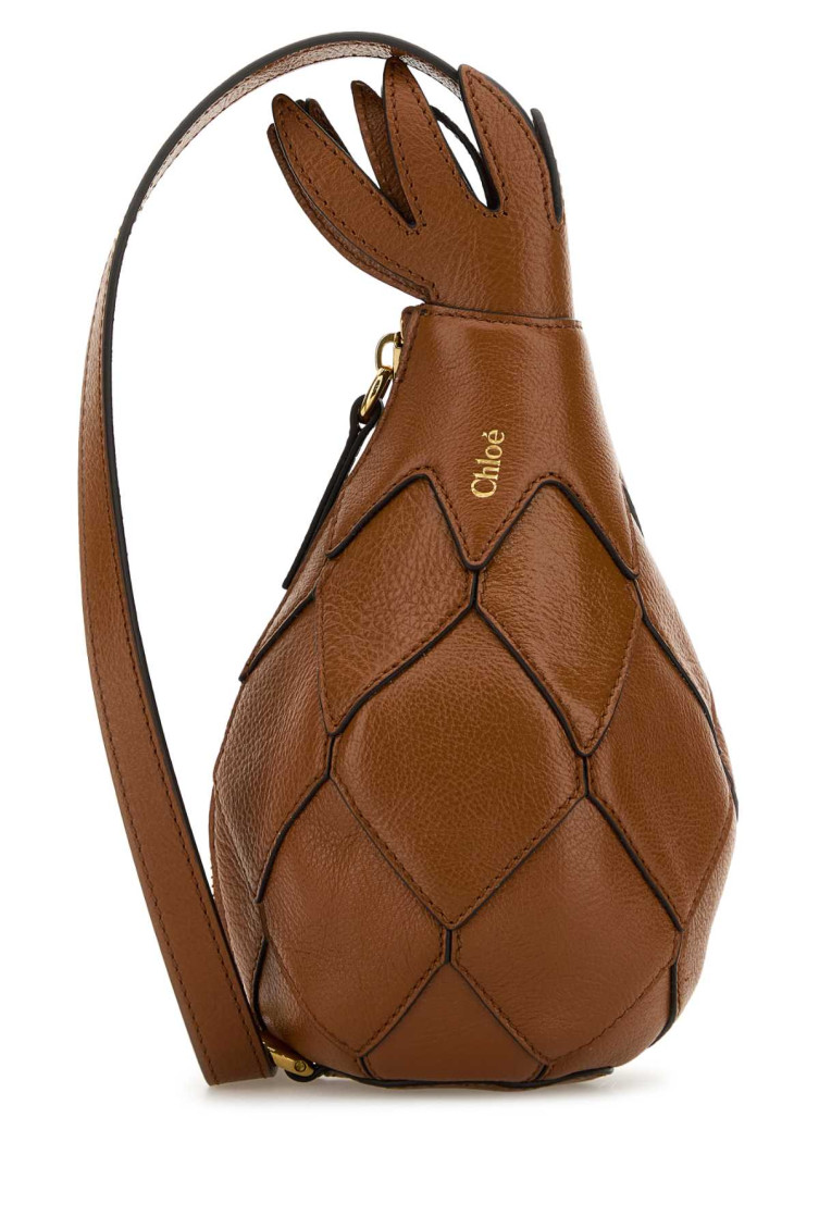 Chloé Chloe Women Caramel Leather Ananas Shoulder Bag In Bronze