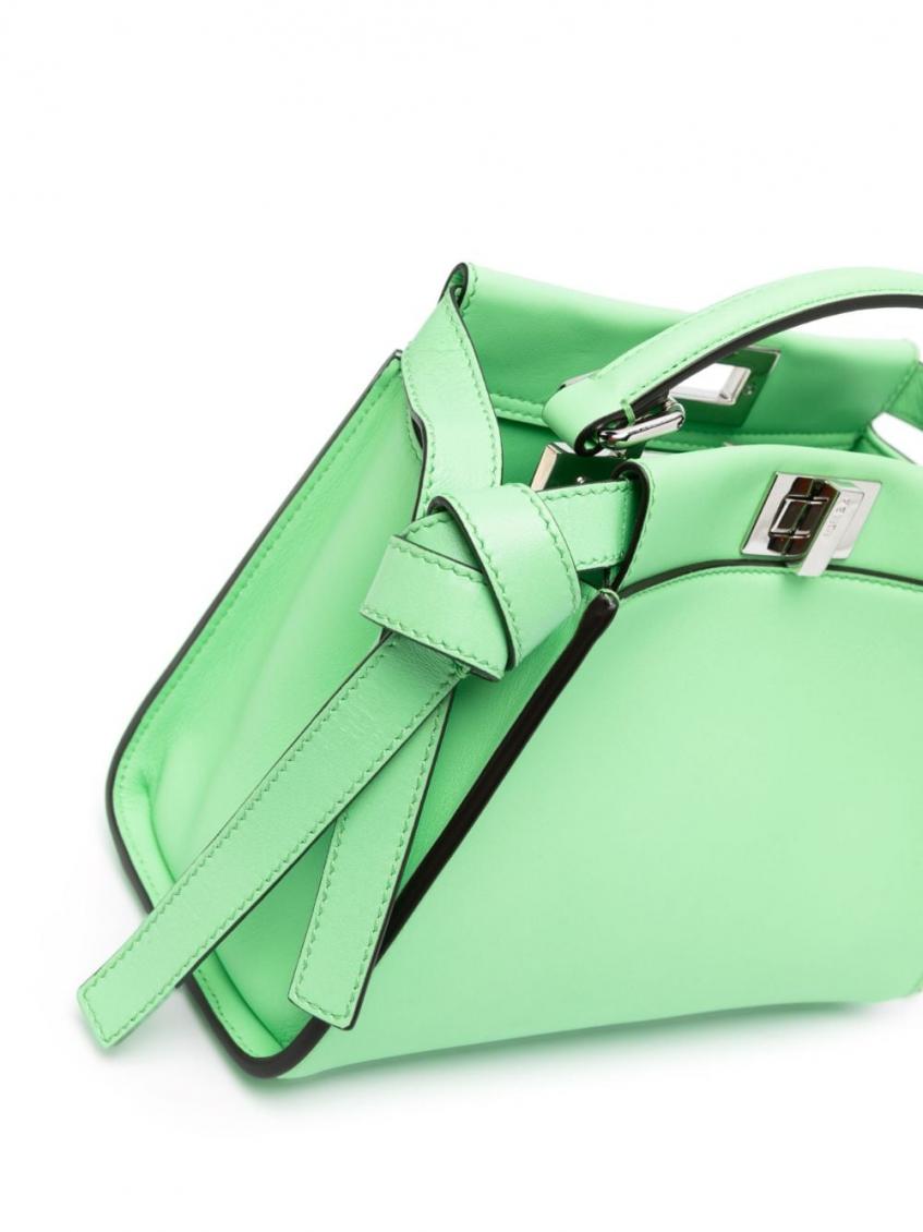 Fendi Green Peekaboo Mini Leather Handbag