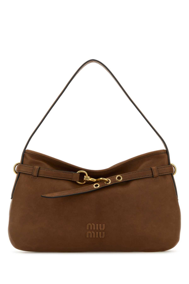 Miu Miu Medium Aventure Nappa Leather Shoulder Bag In Brown
