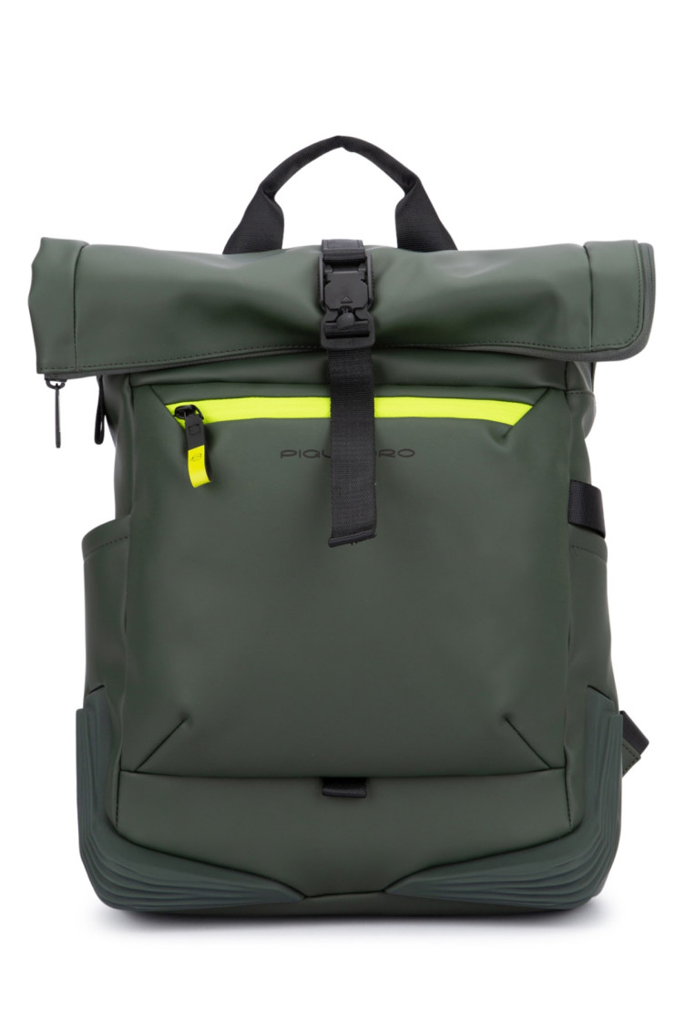Piquadro Olive Logo Backpack