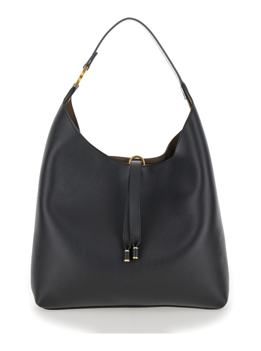 Chloé Marcie Hobo Bag In Grained Leather In Black