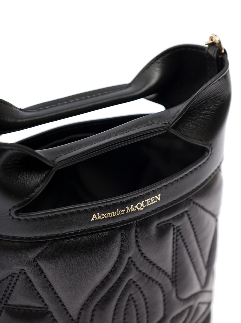 トートバッグ alexander mcqueen Black leather The Bow bucket bag Alexander Mcqueen Black The Bow Bucket Bag for Women Online