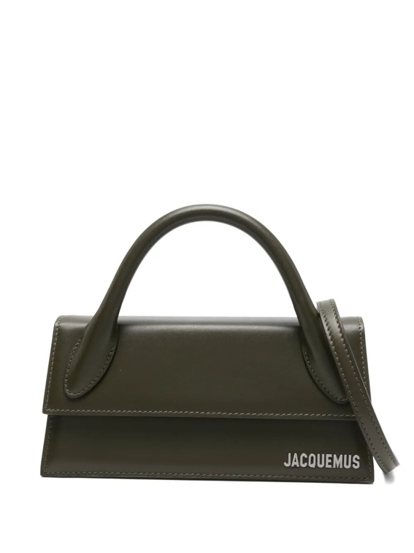 Jacquemus Long Handbag With Top Handle And Stitching In Green