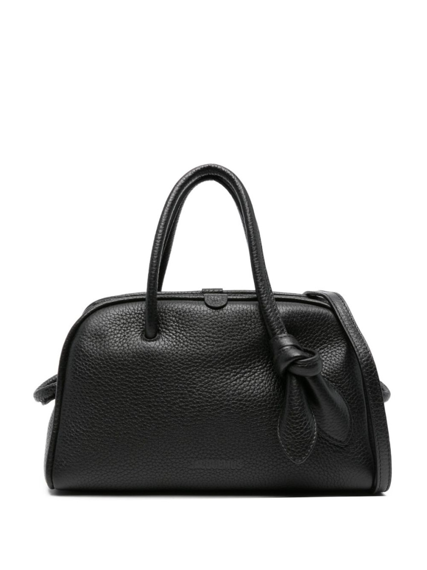 Jacquemus Le Petit Turismo Leather Top Handle Bag In Black