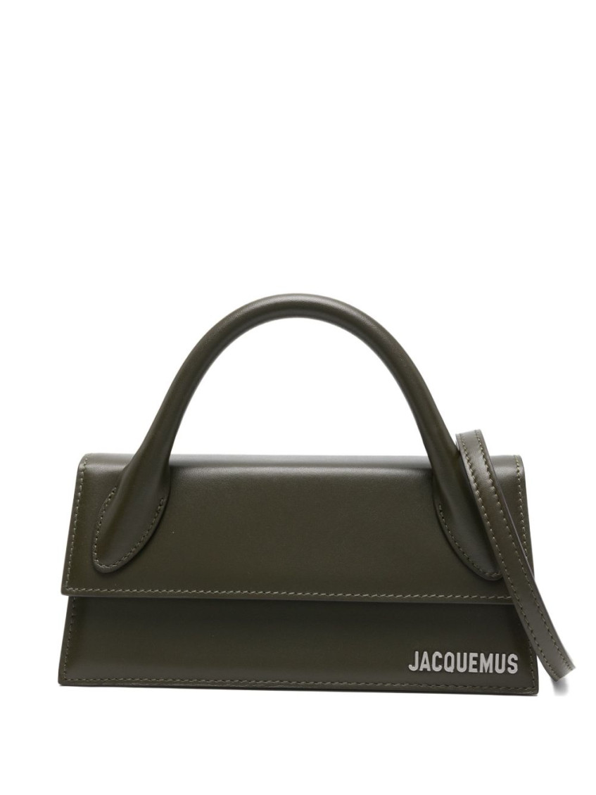 Jacquemus Long Handbag With Top Handle And Stitching In Green