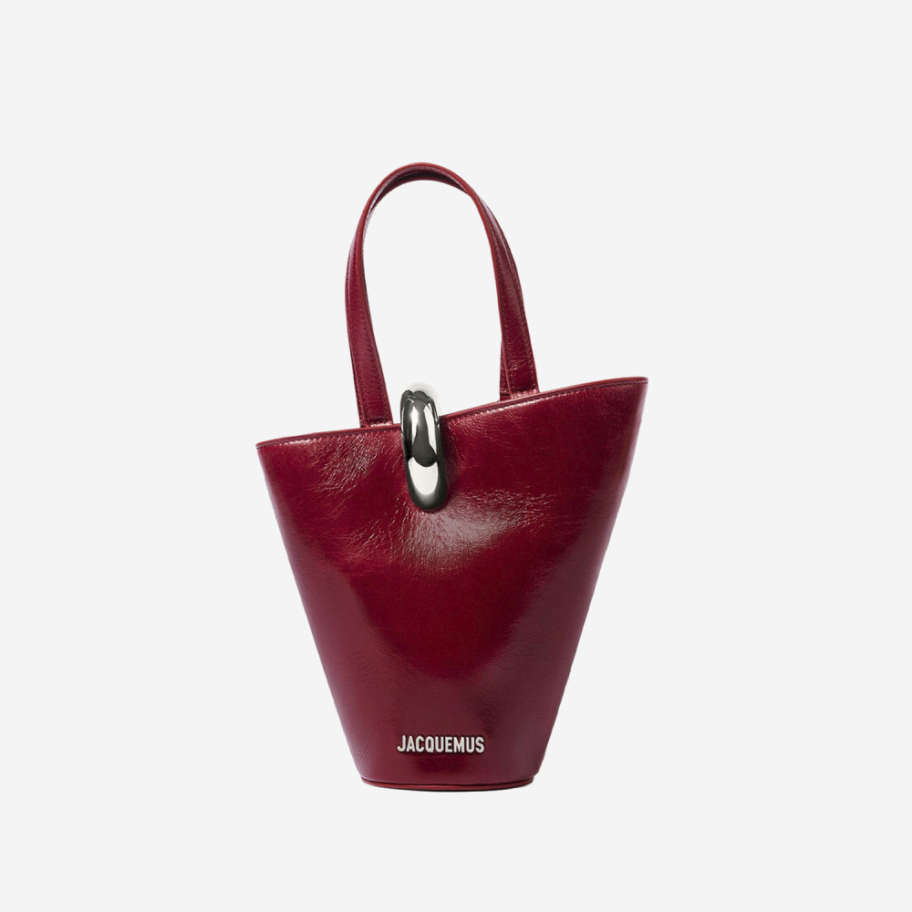 Jacquemus Le Bambola Moyen Embellished Crinkled-leather Bag In Red
