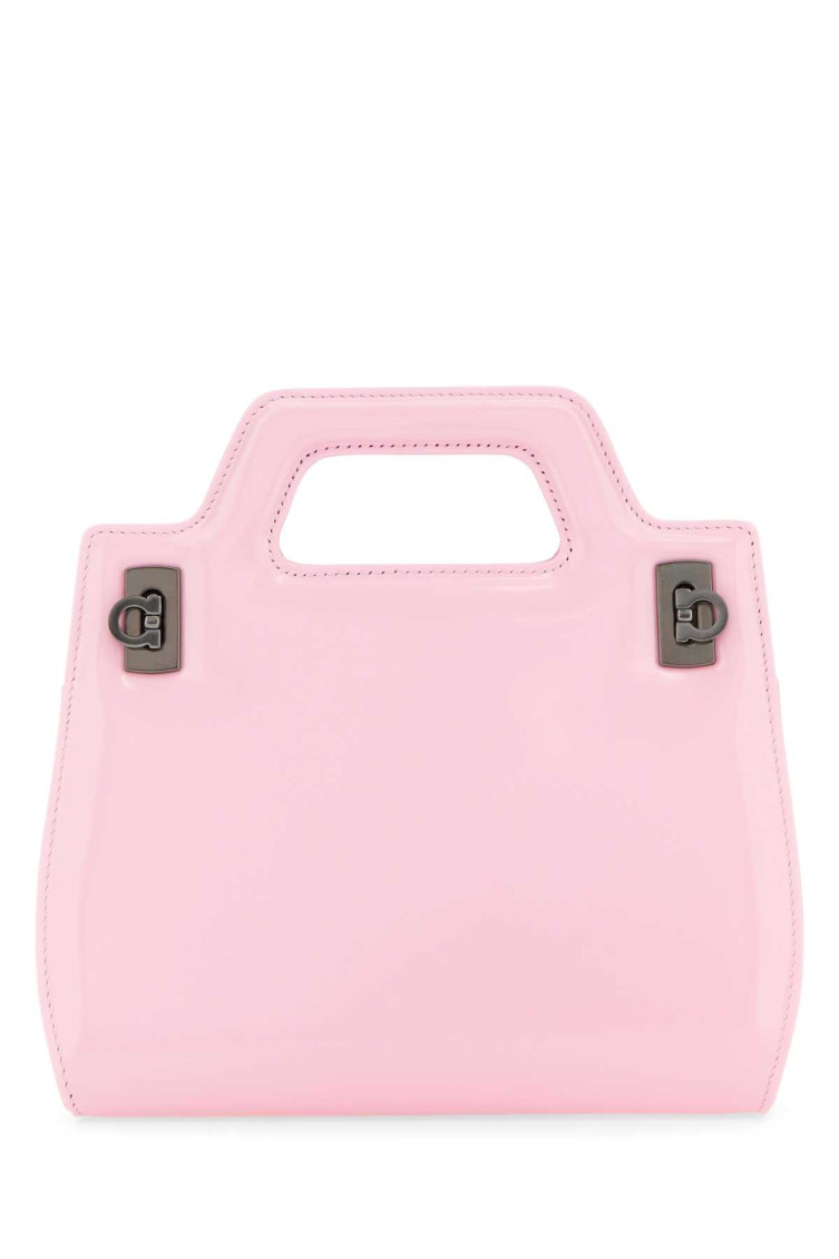 Ferragamo Sleek Mini Tote With Detachable Strap In Light Pink