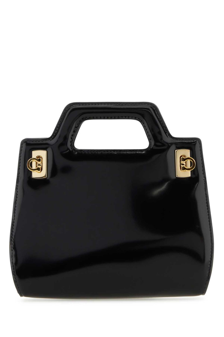Ferragamo Black Wanda Mini Satchel Bag In Black