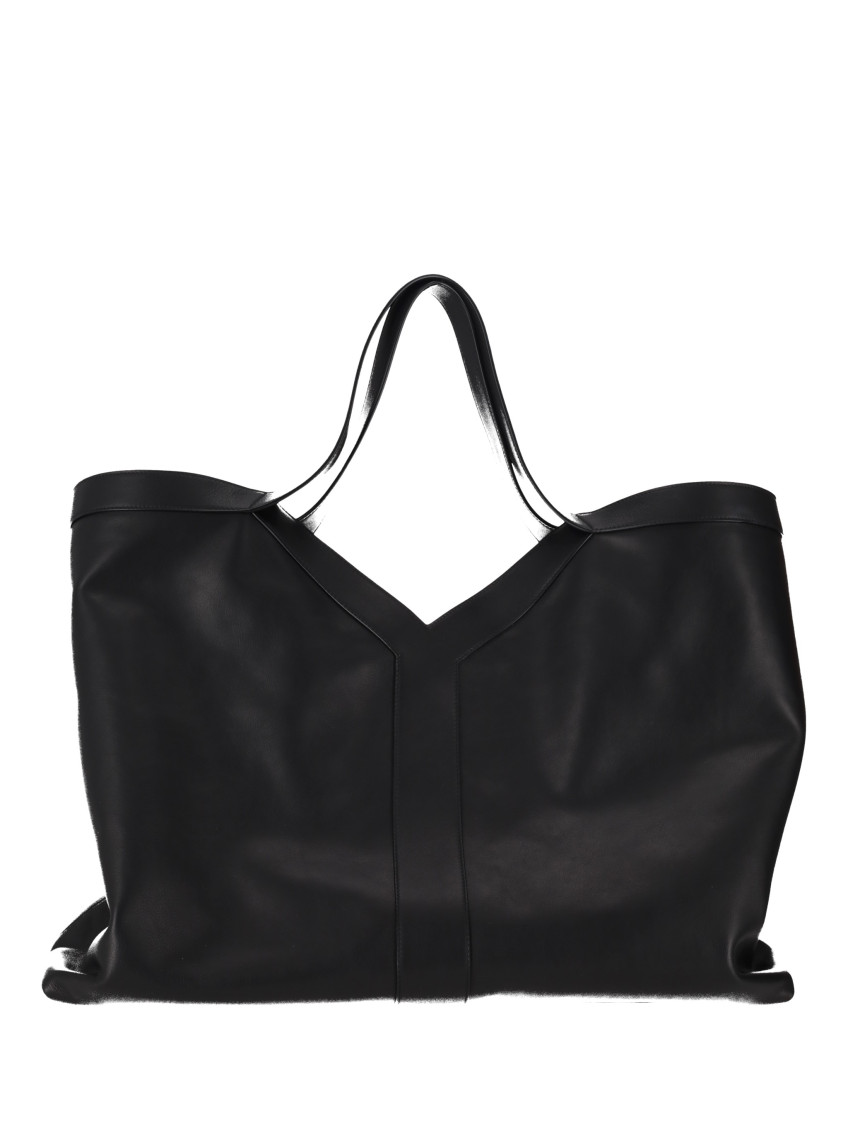 Saint Laurent Double Handle Bv Tote Bag With V-shaped Opening In Black