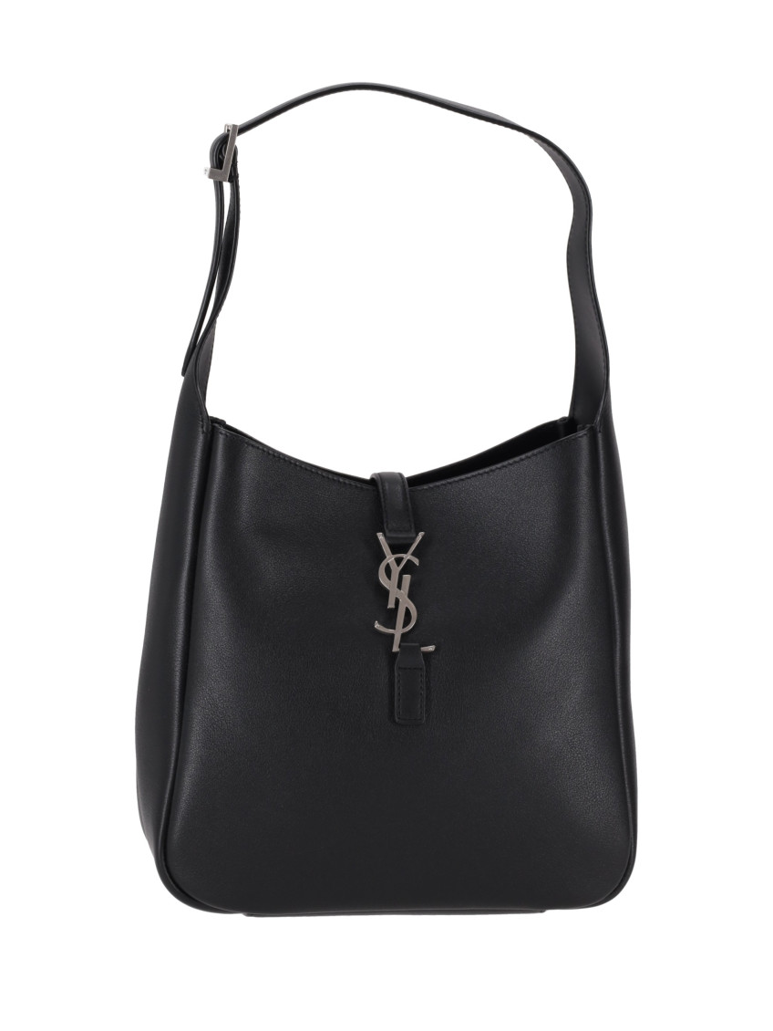 Saint Laurent Le 5 A 7 Supple Hobo Bag In Black
