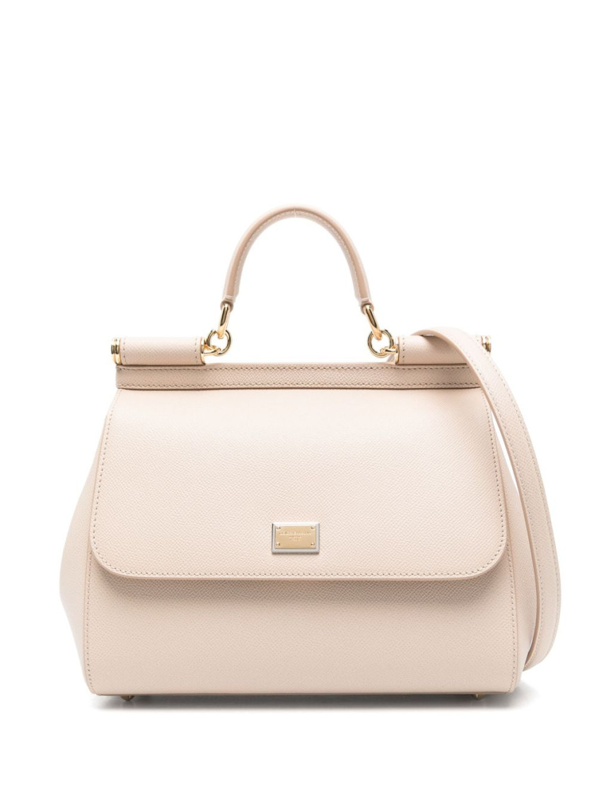 Dolce & Gabbana Women Sicily Large Leather Handbag In Pink