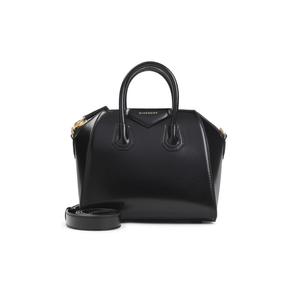 Givenchy Mini Antigona Patent-leather Top-handle Tote Bag In Black