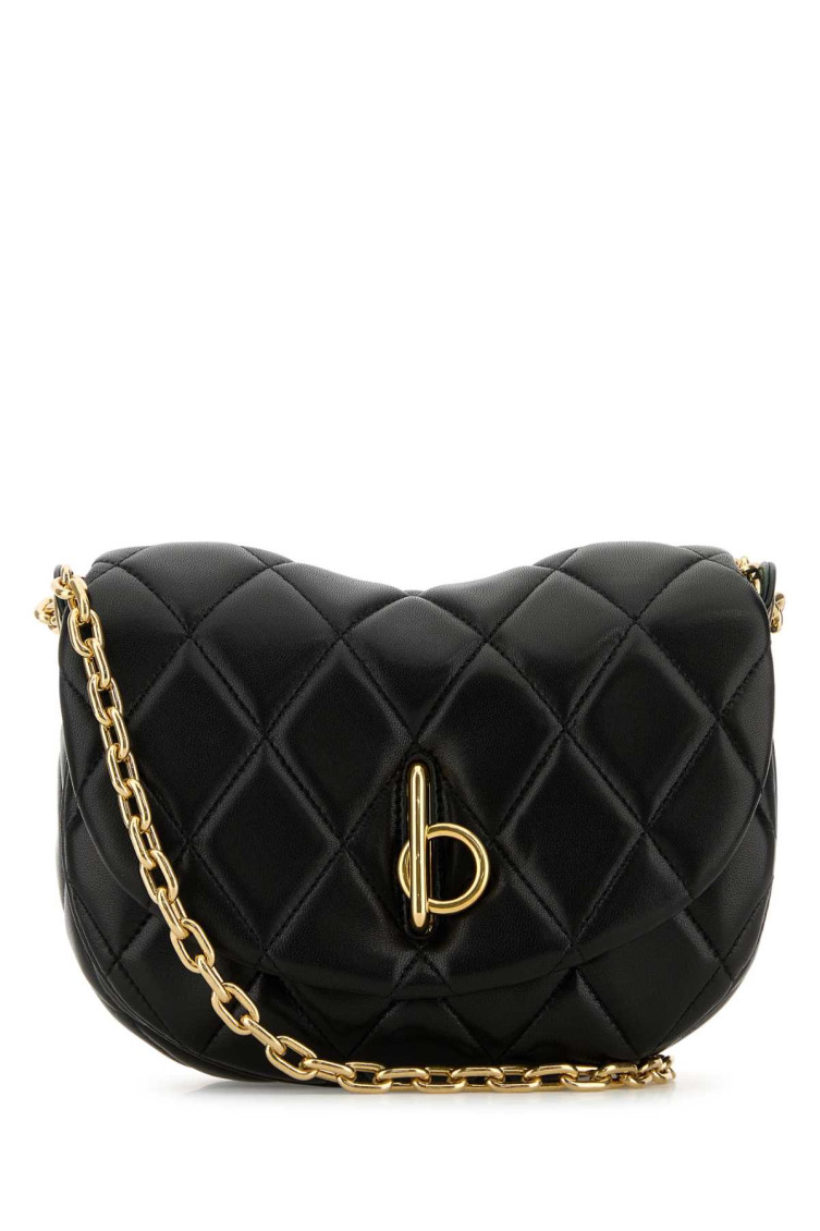 Burberry Rocking Horse Quilted Leather Crossbody Bag In Black