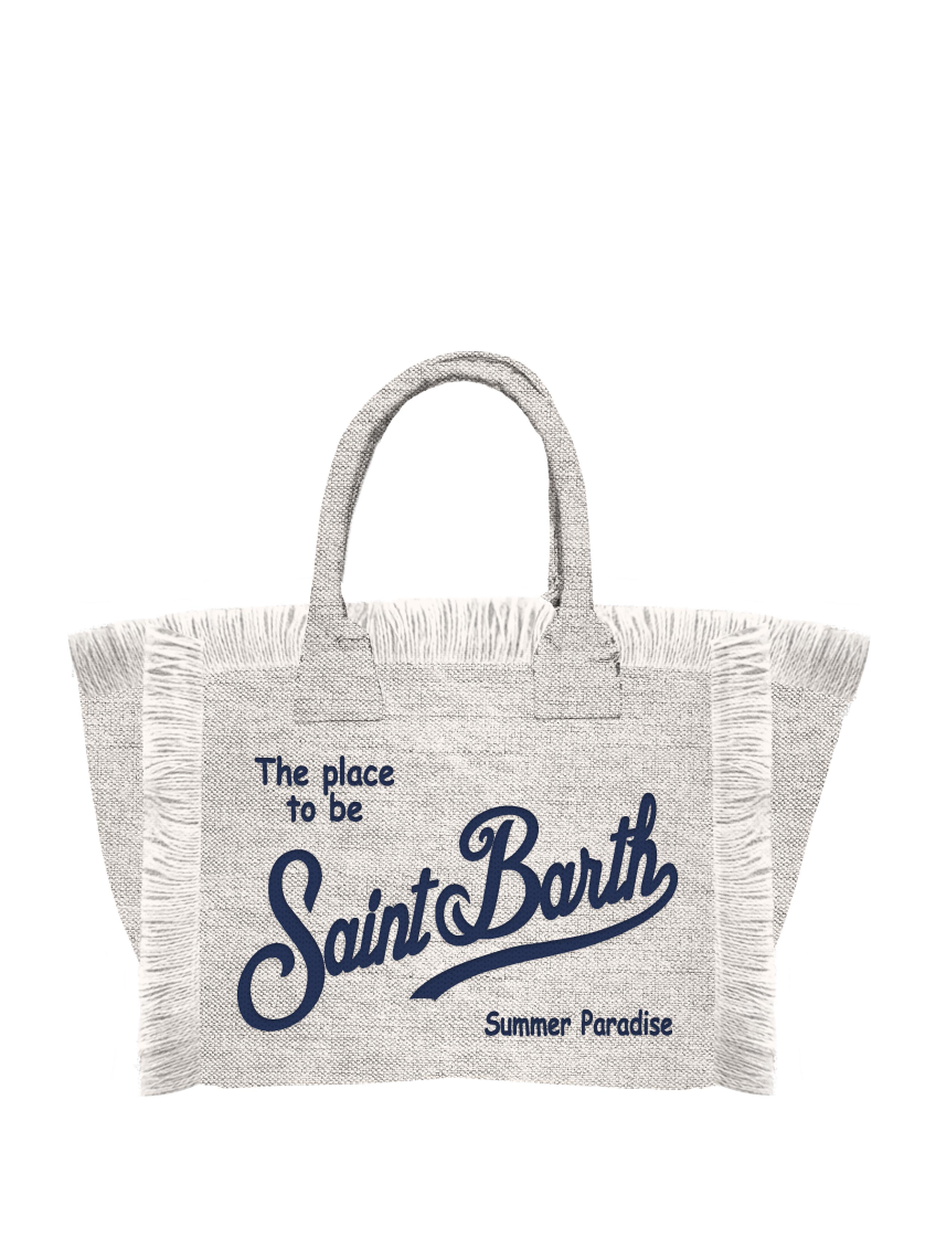 Mc2 Saint Barth Mini Vanity Linen Bag In Beige