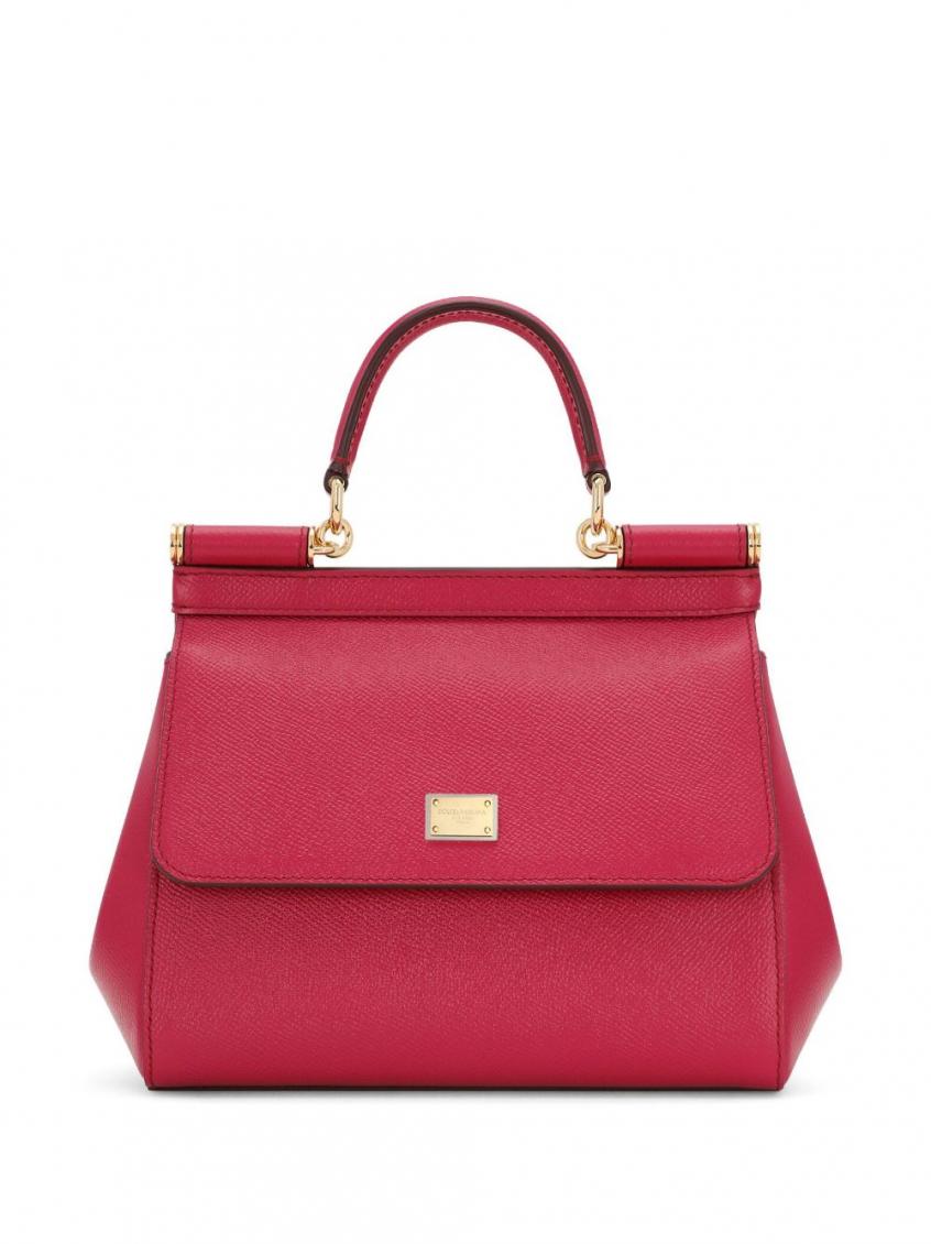 Dolce & Gabbana Fuchsia Sicily Medium Leather Handbag In Pink