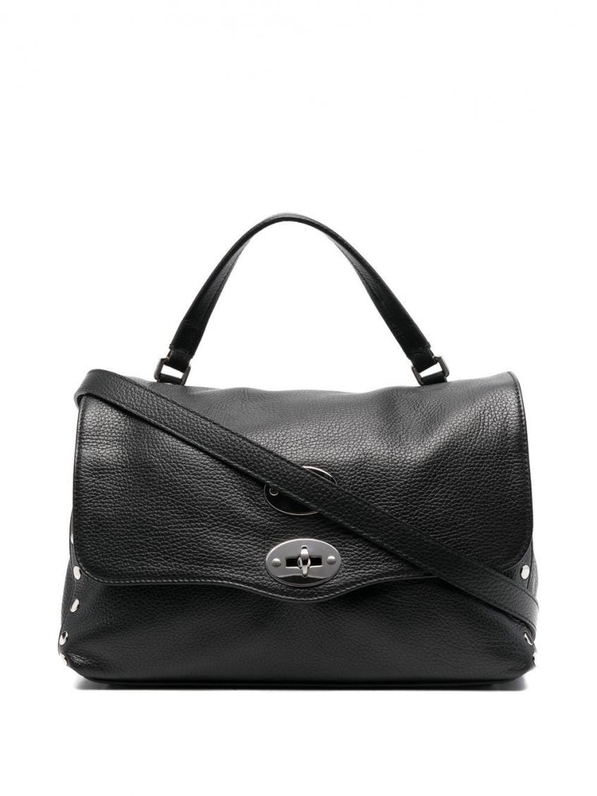 Zanellato Small Leather Handbag With Adjustable Shoulder Strap In Black