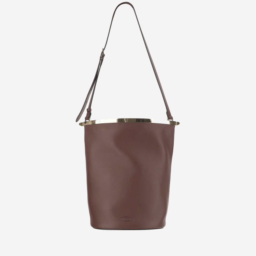 Tod's Women Small Leather Bucket Bag In Brown
