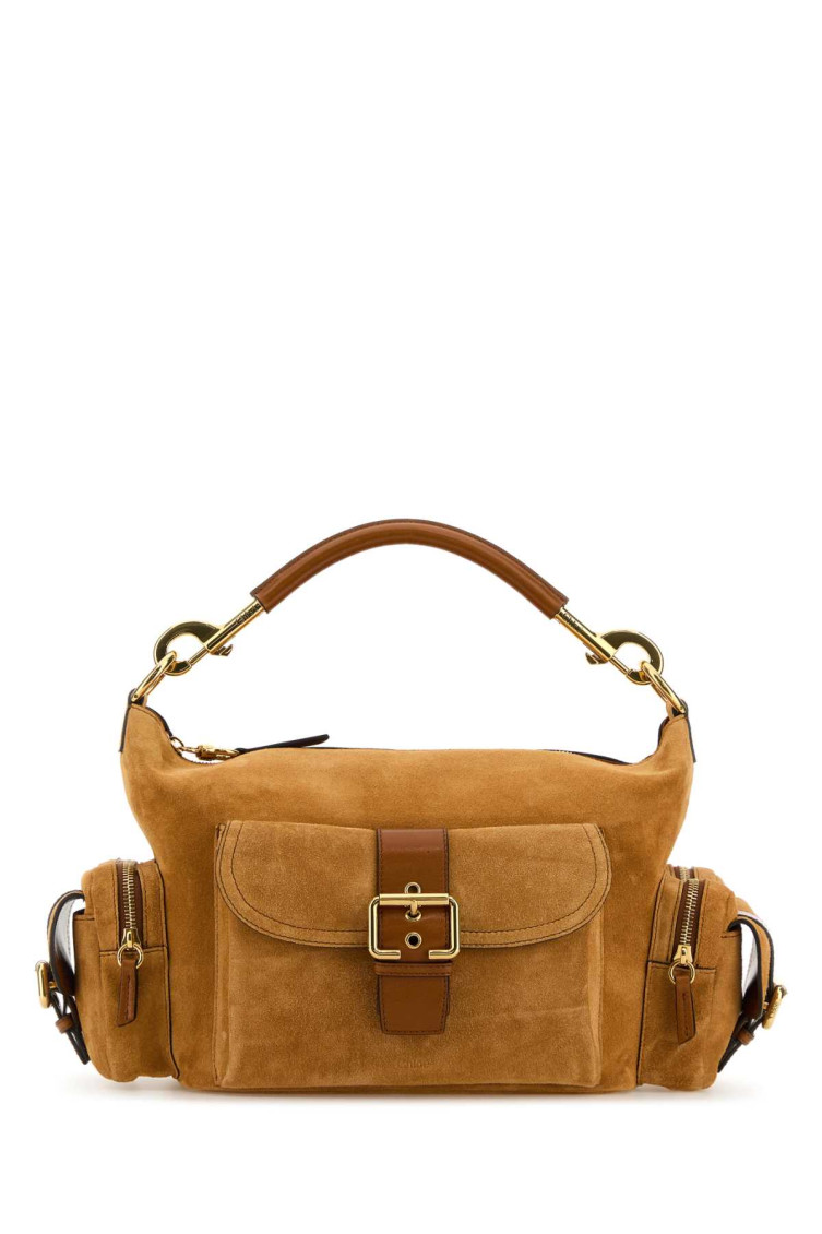 Chloé Medium Suede Camera Shoulder Bag In Brown