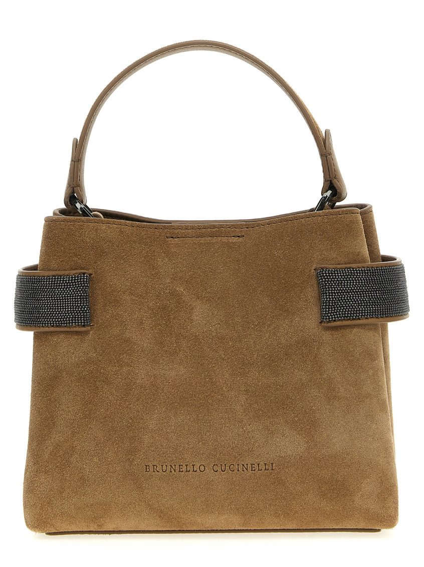 Brunello Cucinelli Essence Small Handbag In Brown