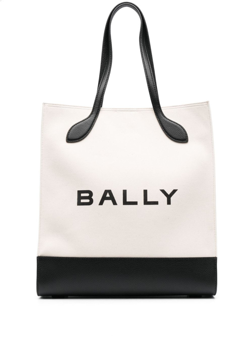Bally Women Bar Keep On Fabric Tote Bag, Onesize Luxury Totes For Women Darveys In White