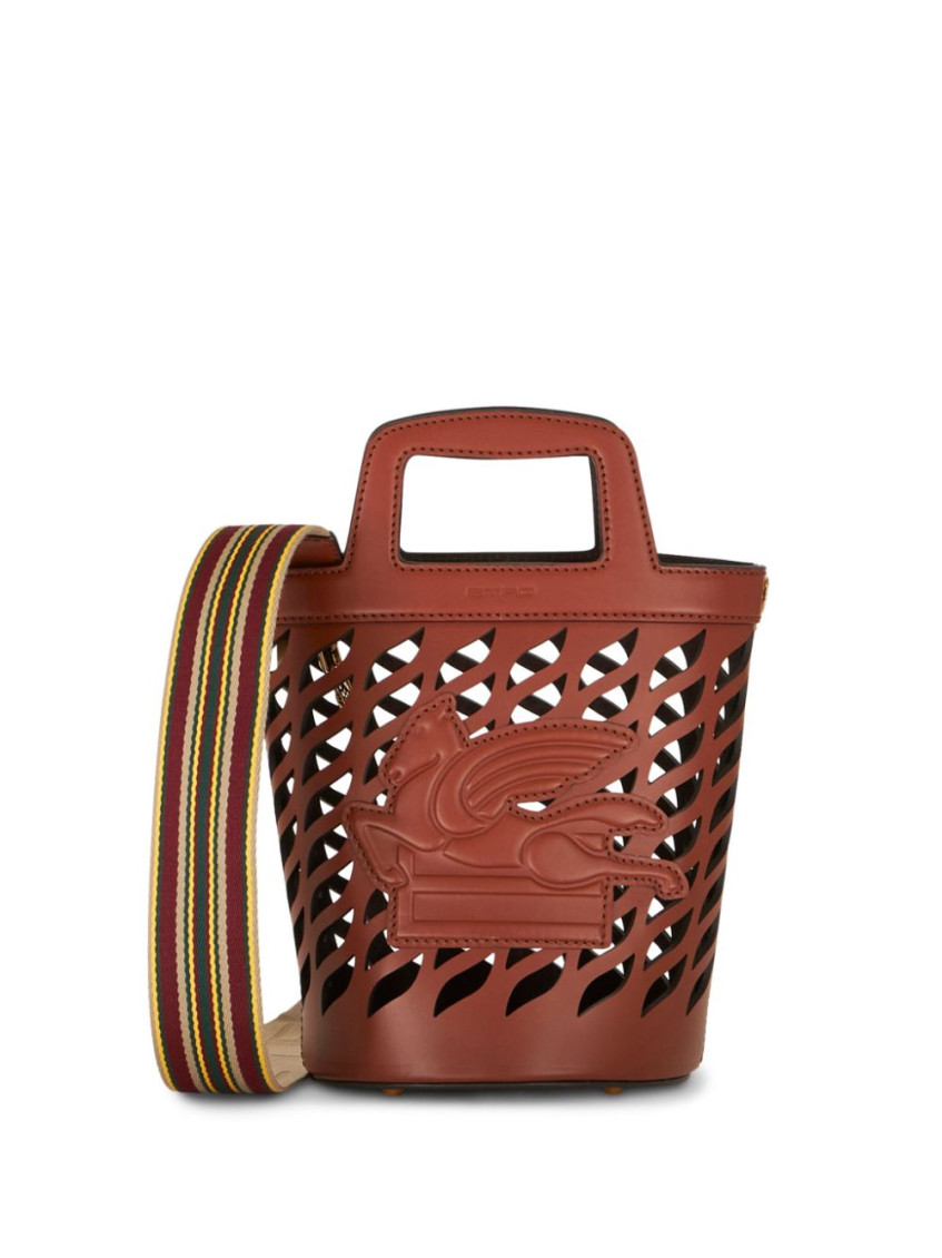 Etro Logo Detailed Bucket Bag In Brown