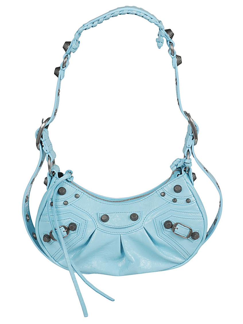 Balenciaga Women's Le Cagole Xs Leather Shoulder Bag In Sky Blue