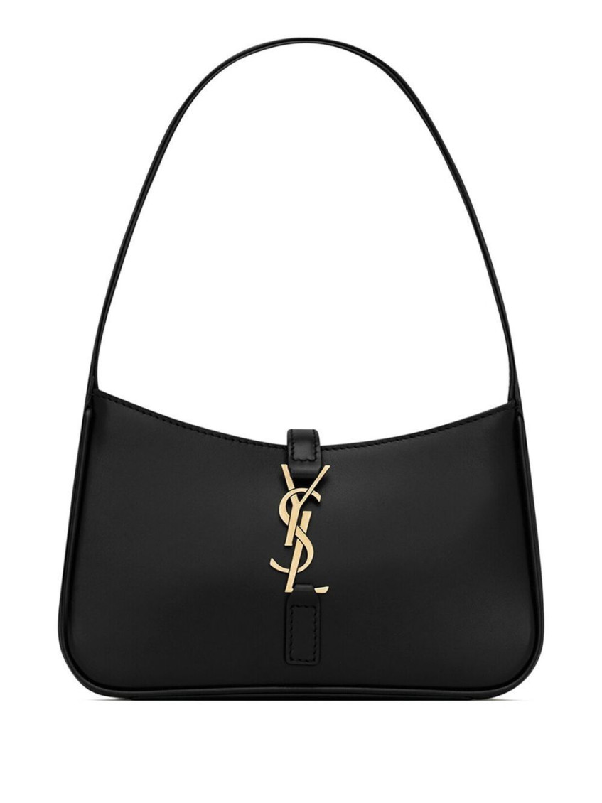 Saint Laurent Black Le 5 7 Leather Mini Shoulder Bag In Black