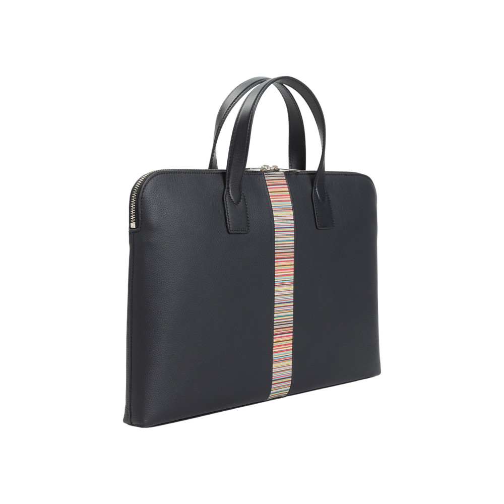 Paul Smith Black Striped Large Briefcase Bag for Men Online USA at