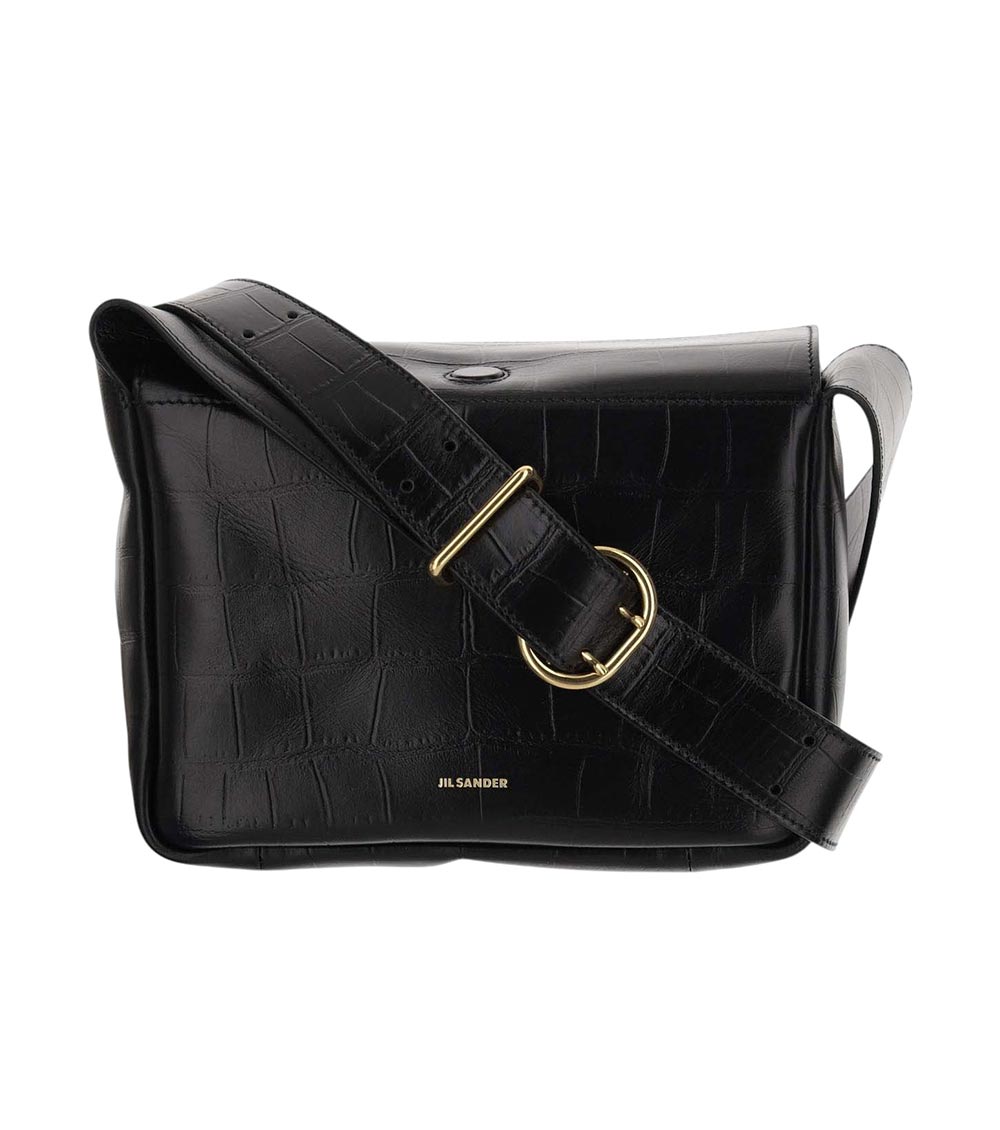 Jil Sander Flap Mini Shoulder Bag In Black
