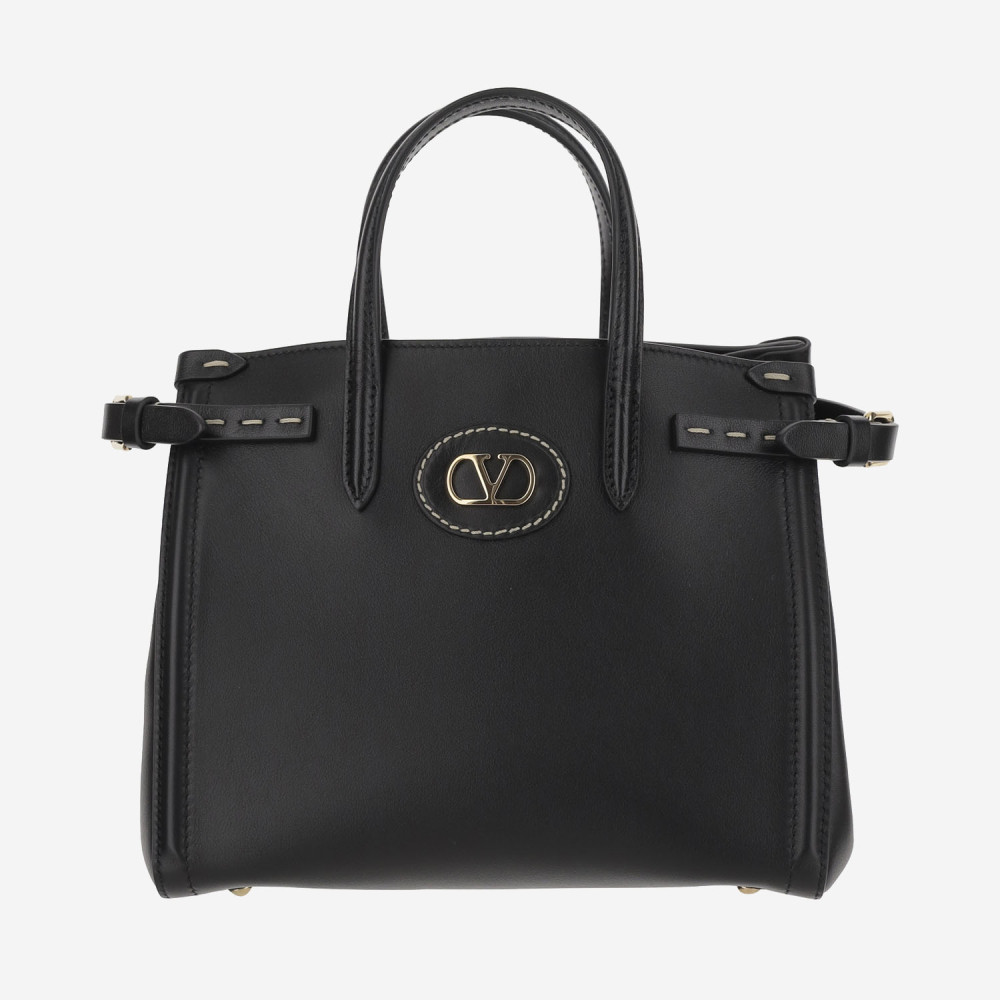 Valentino Black Antibes Small Tote In Black