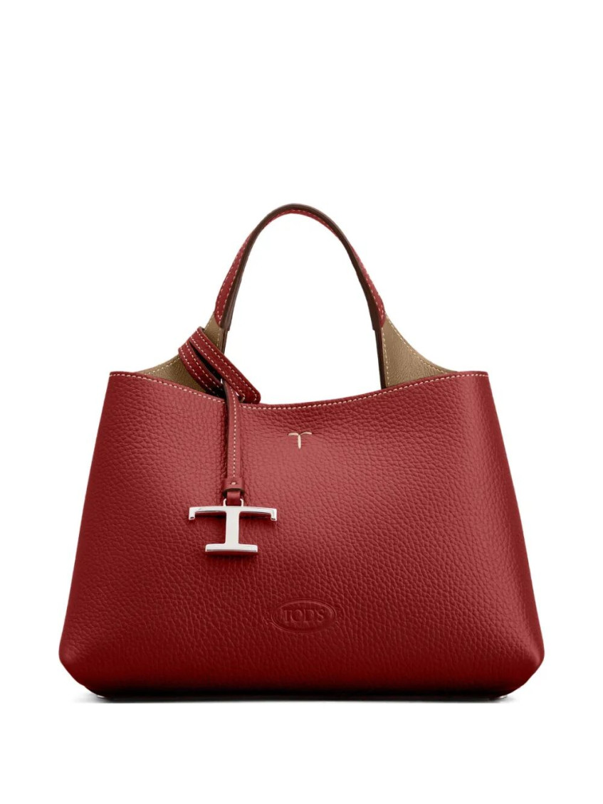 Tod's Red T Timeless Micro Tote In Red