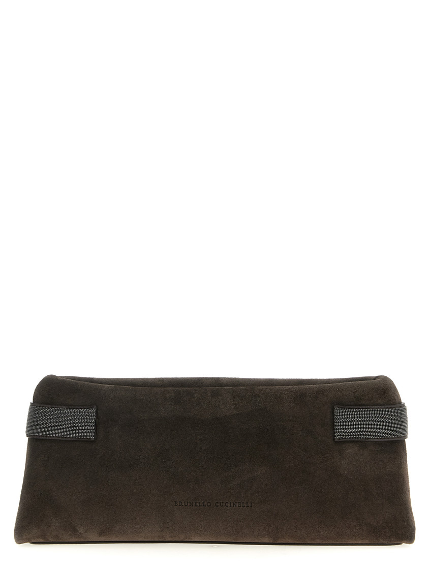 Brunello Cucinelli Brown Essence Clutch In Brown