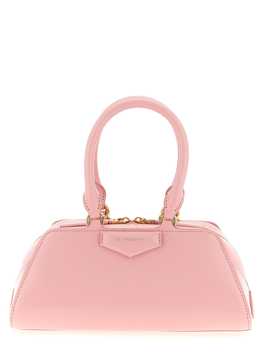 Givenchy Mini Leather Antigona Cube East-west Top-handle Bag In Pink