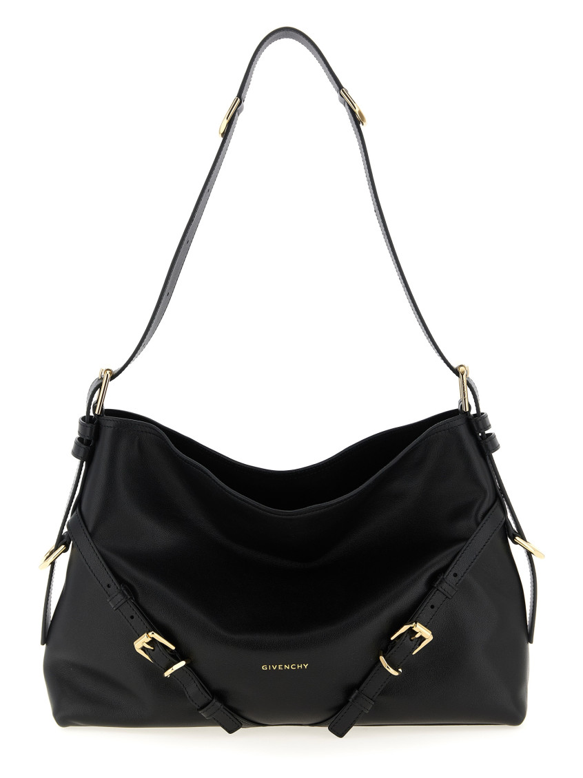 Givenchy Black Voyou Medium Shoulder Bag In Black