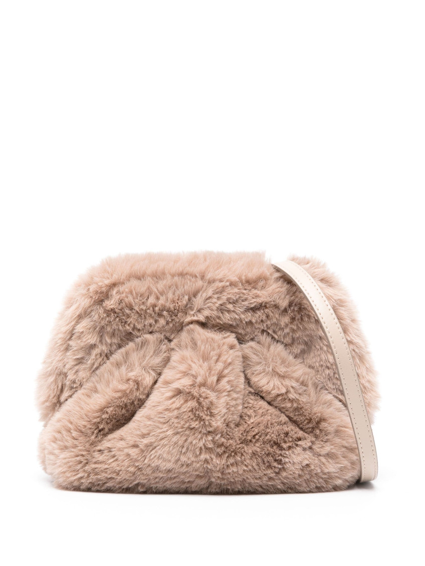 Themoirè Mini Gea Fur Bag In Beige