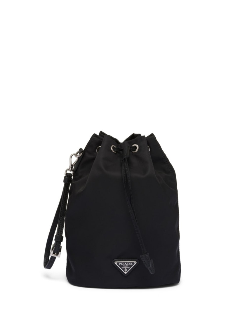 Prada Re-nylon Pouch Handbag In Black