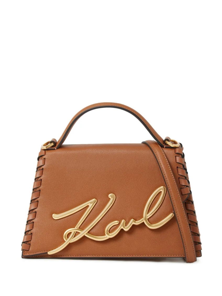 Karl Lagerfeld Brown K Signature 2.0 Satchel