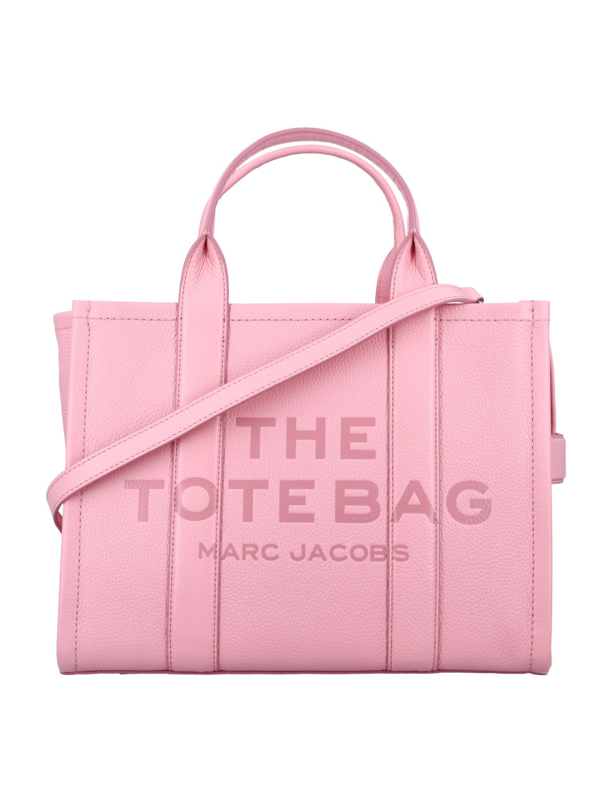 Marc Jacobs The Leather Medium Tote Bag Ribbon Pink In Light Pink