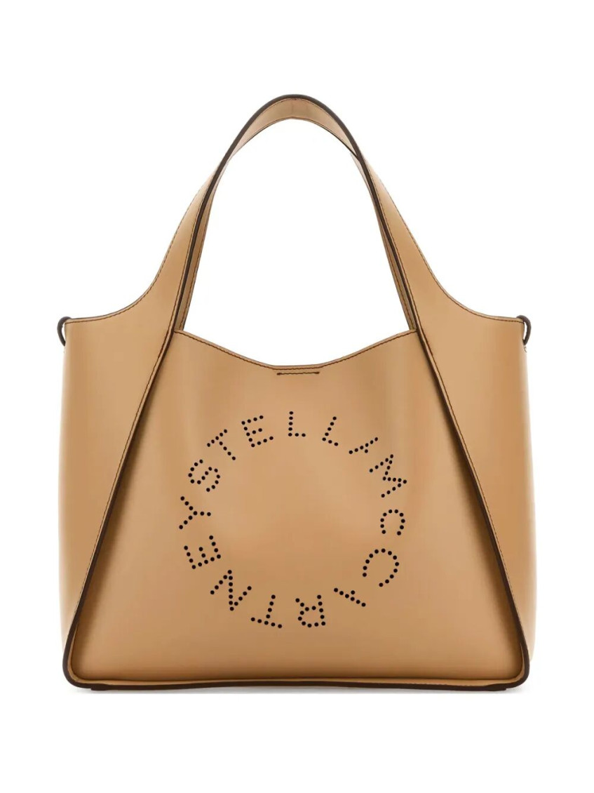 Stella Mccartney Light Brown Logo Tote In Light Brown