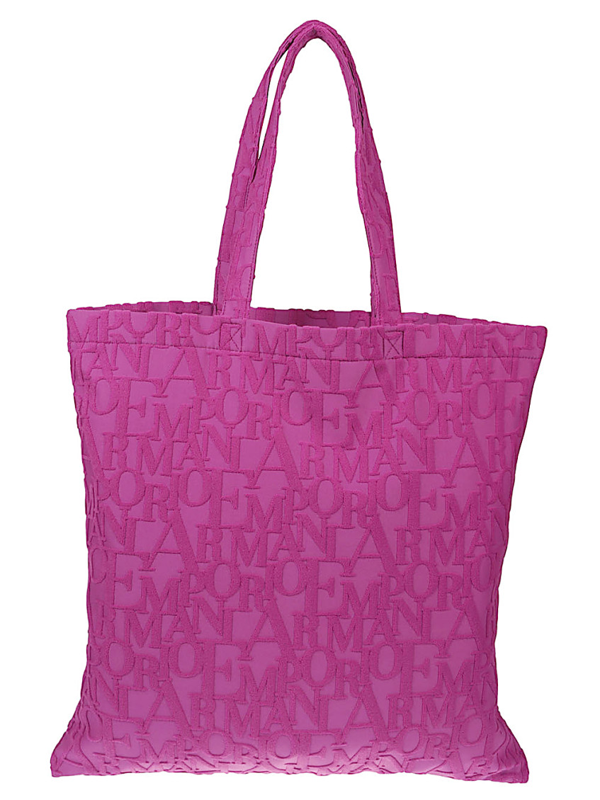 Emporio Armani Purple Beachwear Tote Bag