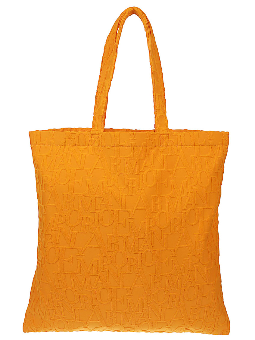 Emporio Armani Orange Beachwear Tote Bag