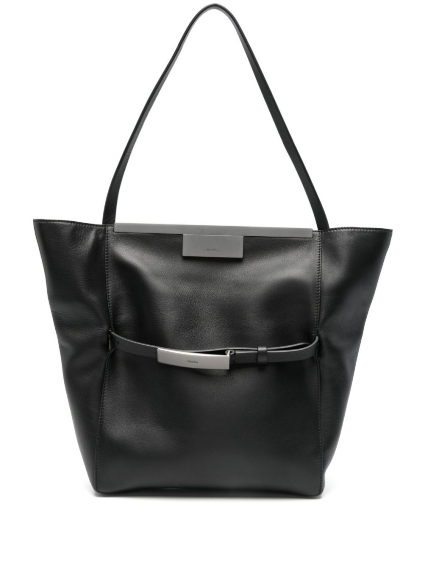 Max Mara Large Clutch In Natural Leather