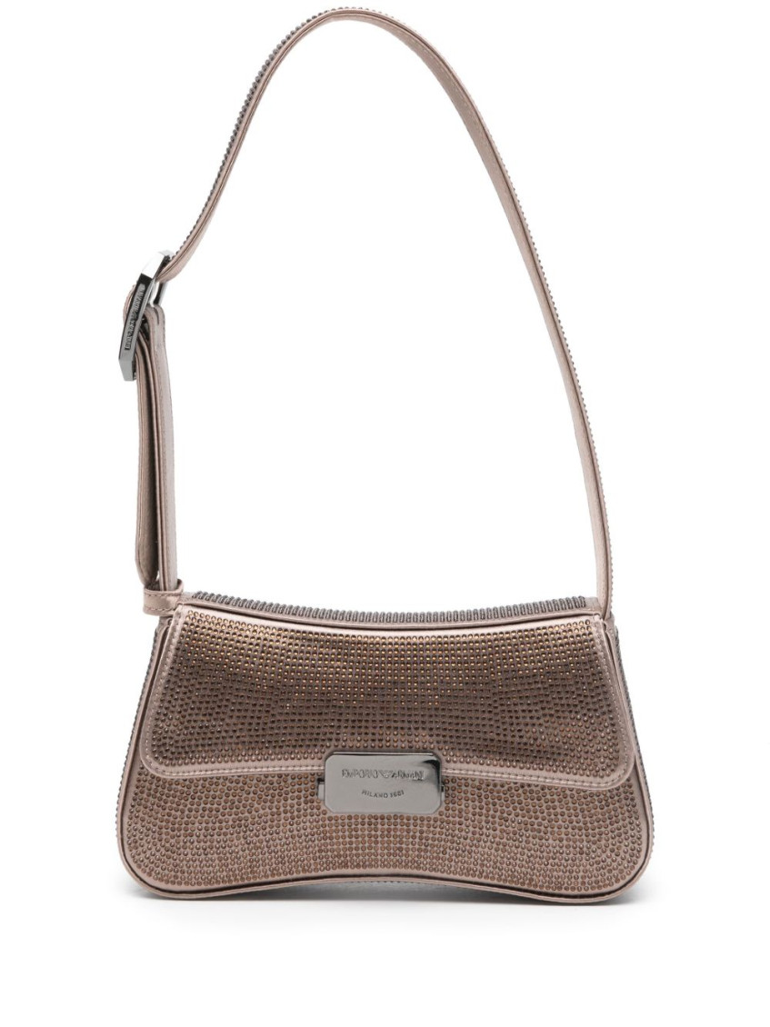 Emporio Armani Bronze Rhinestone-embellished Shoulder Bag