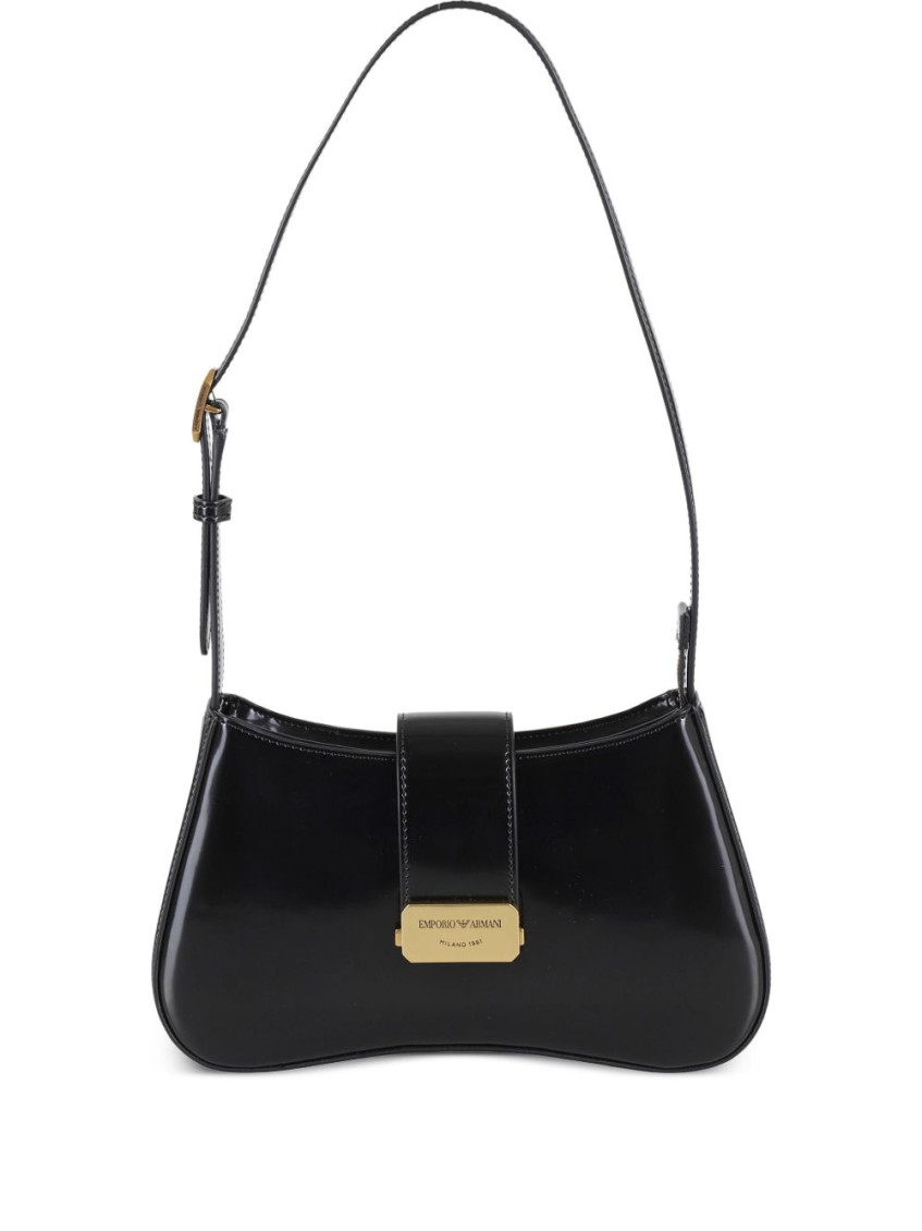 Emporio Armani Black Logo-buckle Shoulder Bag