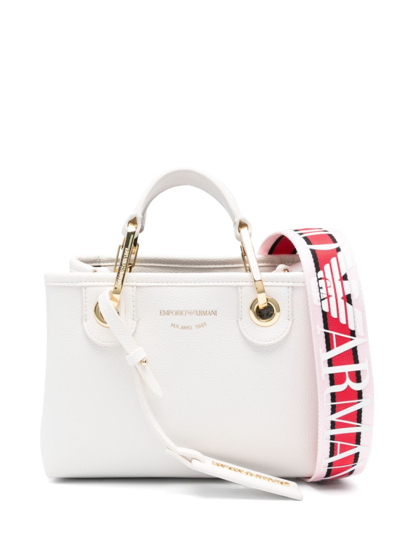 Emporio Armani White Logo-tag Tote Bag
