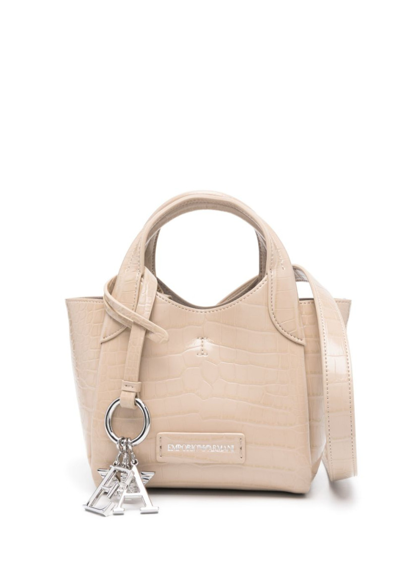 Emporio Armani Beige Logo-charm Tote Bag
